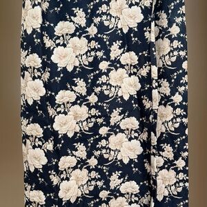 Liz Claiborne Sz 4 Linen Floral Wrap Skirt